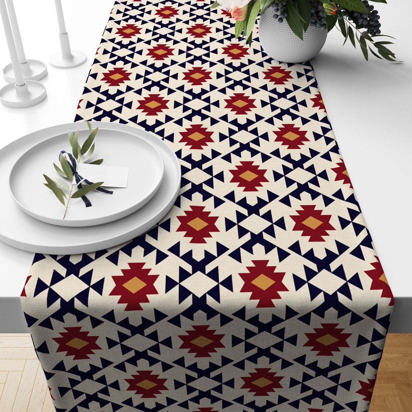 Turkish Kilim Table Runner Authentic Ethnic Table Decoration