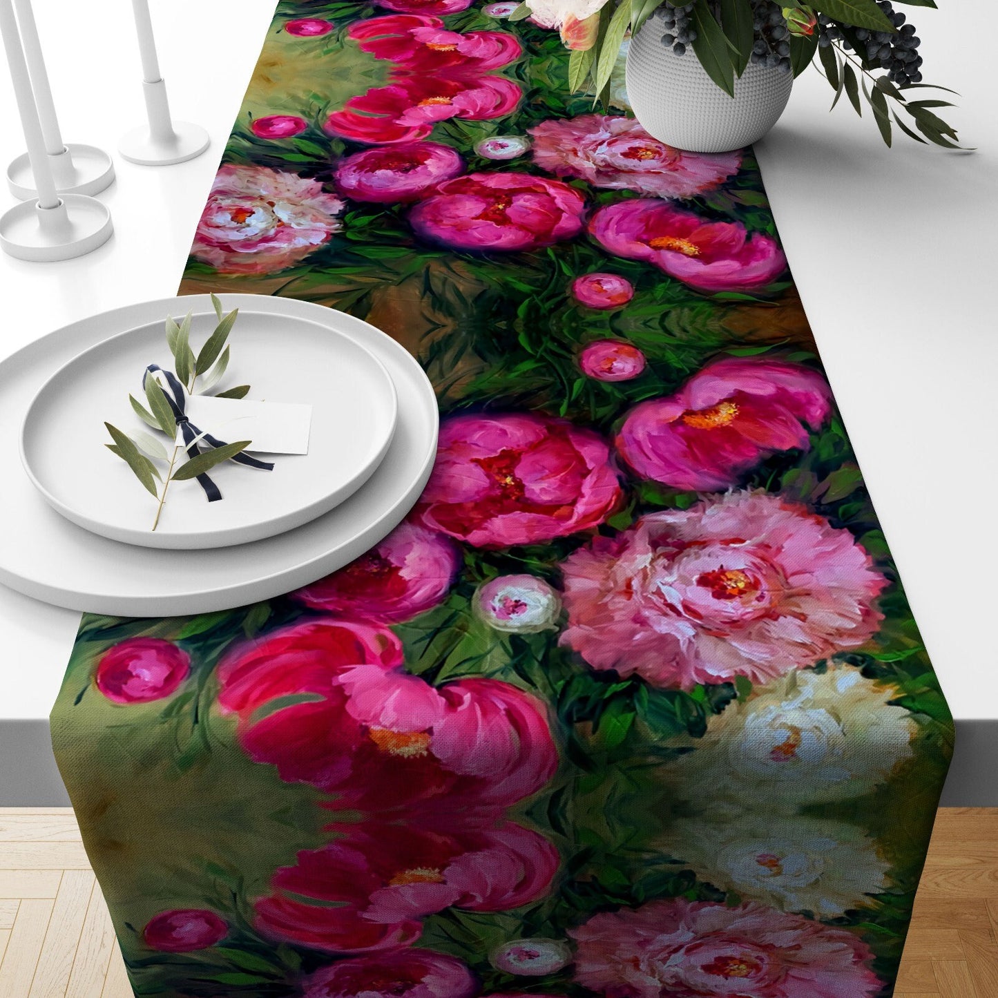 Floral Lavender Tapestry Pattern Table Runner