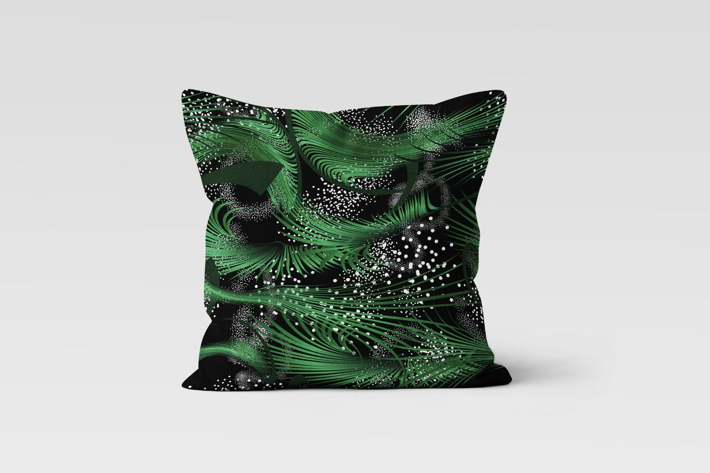 Tropical Green Palm Leaves Monstera Cushion Cover