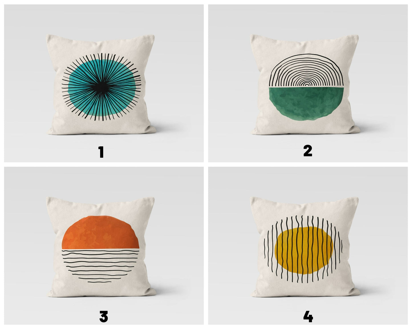 Sun Mid Century Modern Boho Cushion Cover