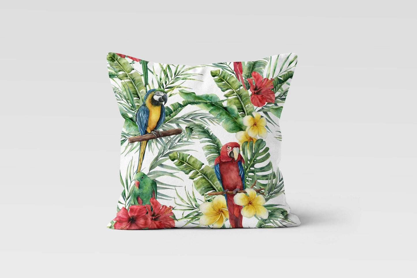 Palm Leaves Monstera & Parrot Botanical Cushion Covers