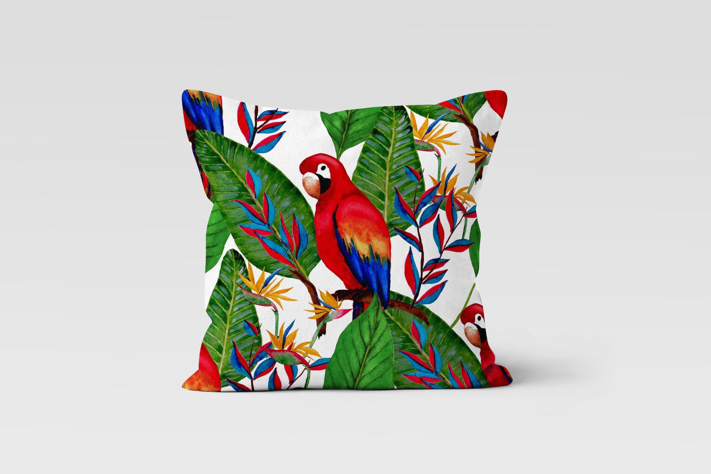 Palm Leaves Monstera & Parrot Botanical Cushion Covers