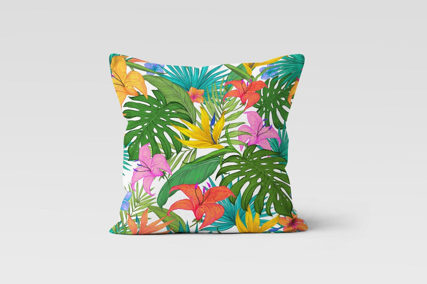 Palm Leaves Monstera & Parrot Botanical Cushion Covers