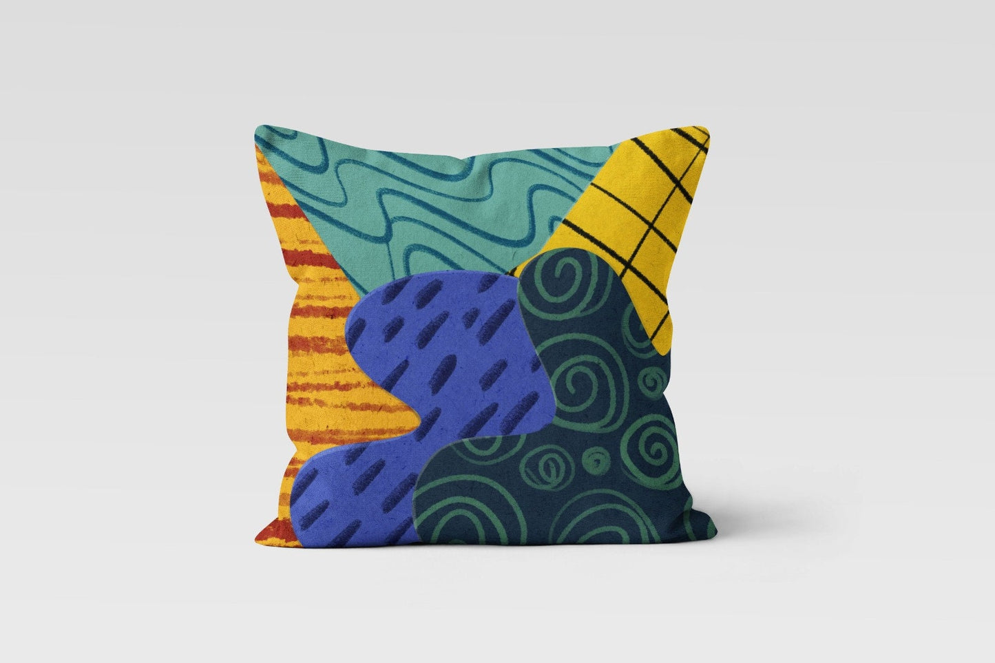 Colorful Minimalist Palm Leaves Cushion Cover
