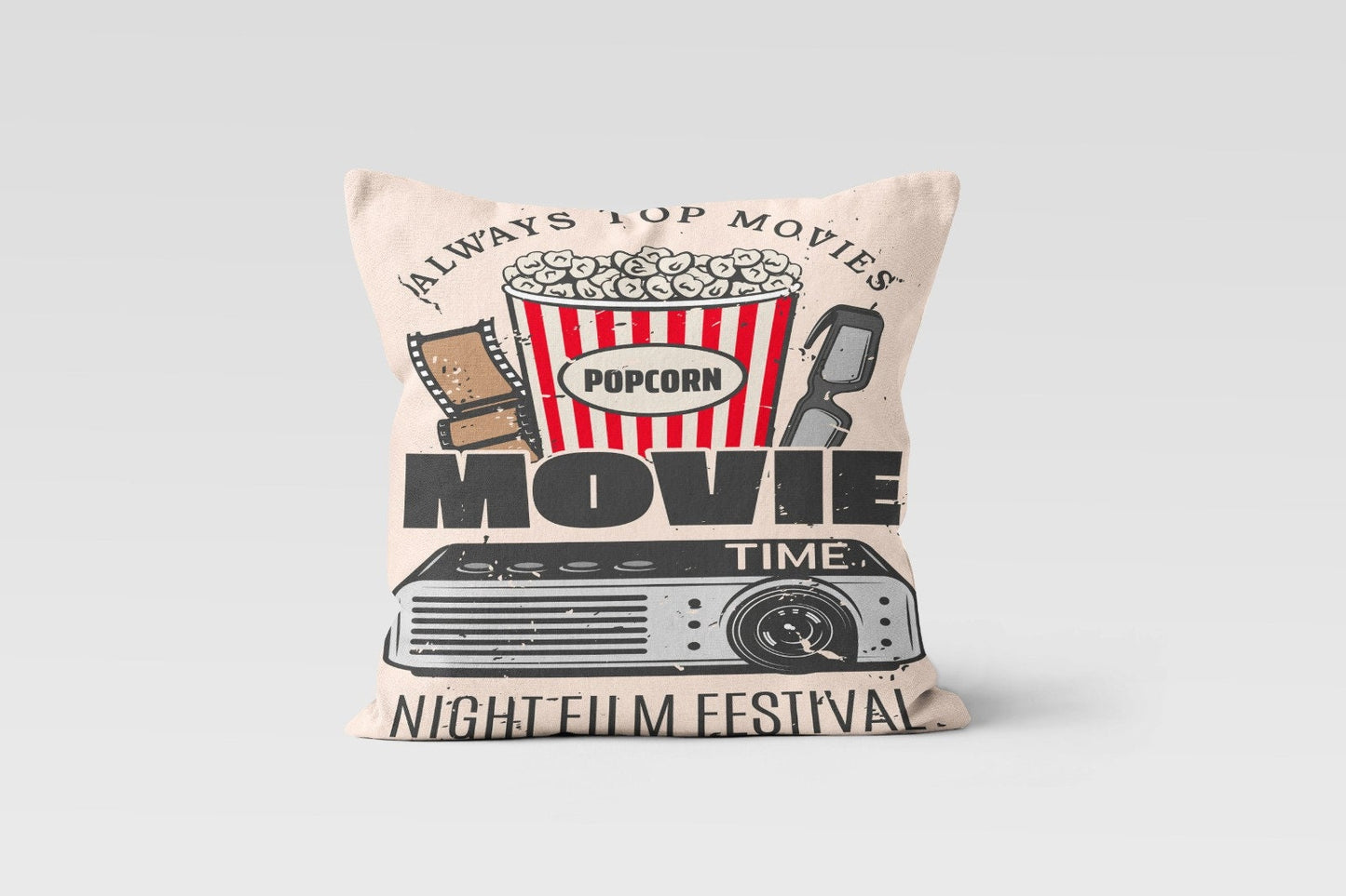 Cinema Movie Night Film Themed Home Theatre Cushion Cover