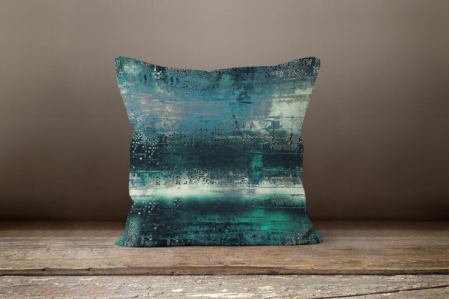 Turquoise Modern Boho Blue Abstract Cushion Cover