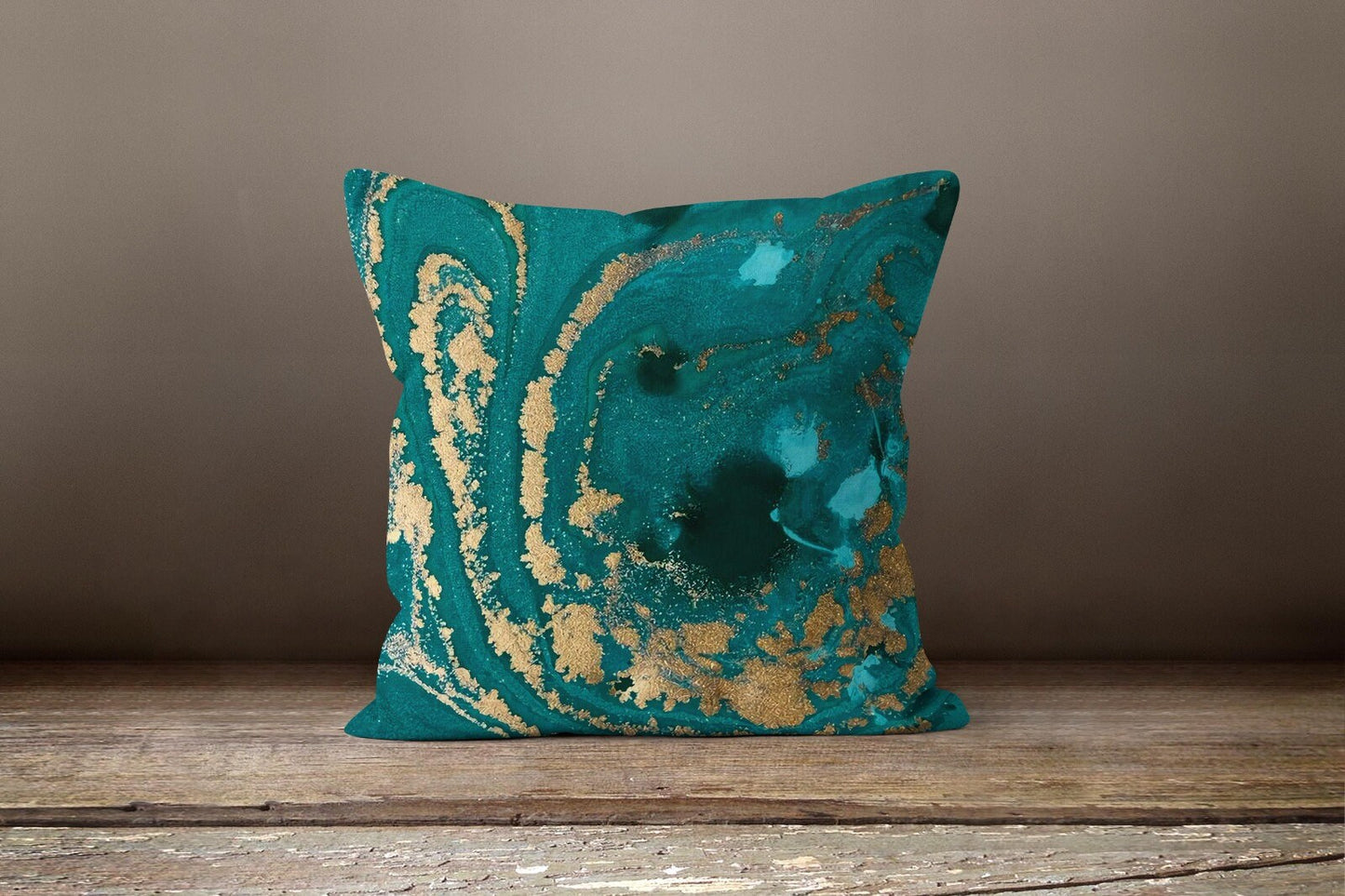 Turquoise Modern Boho Blue Abstract Cushion Cover