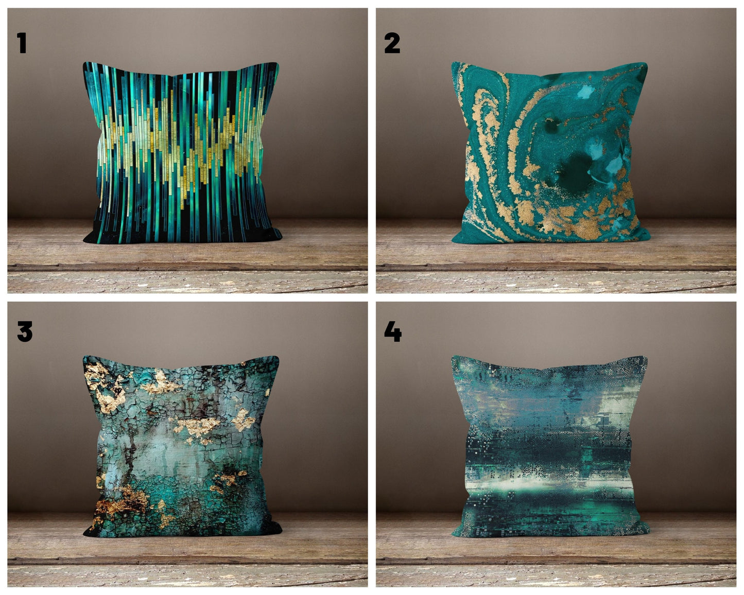 Turquoise Modern Boho Blue Abstract Cushion Cover