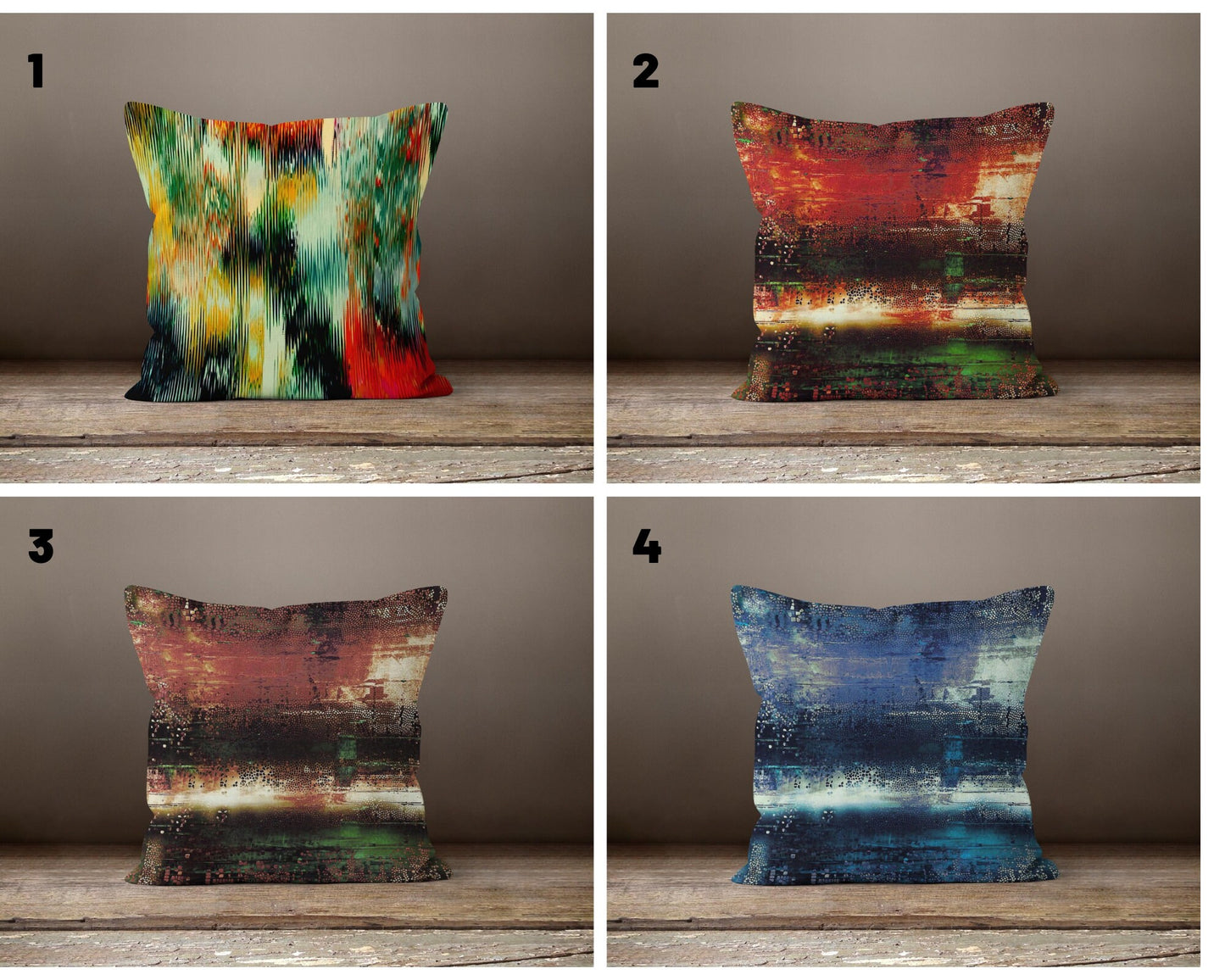 Mid Century Modern Cushion Cover Colourful Brush Cushion Case