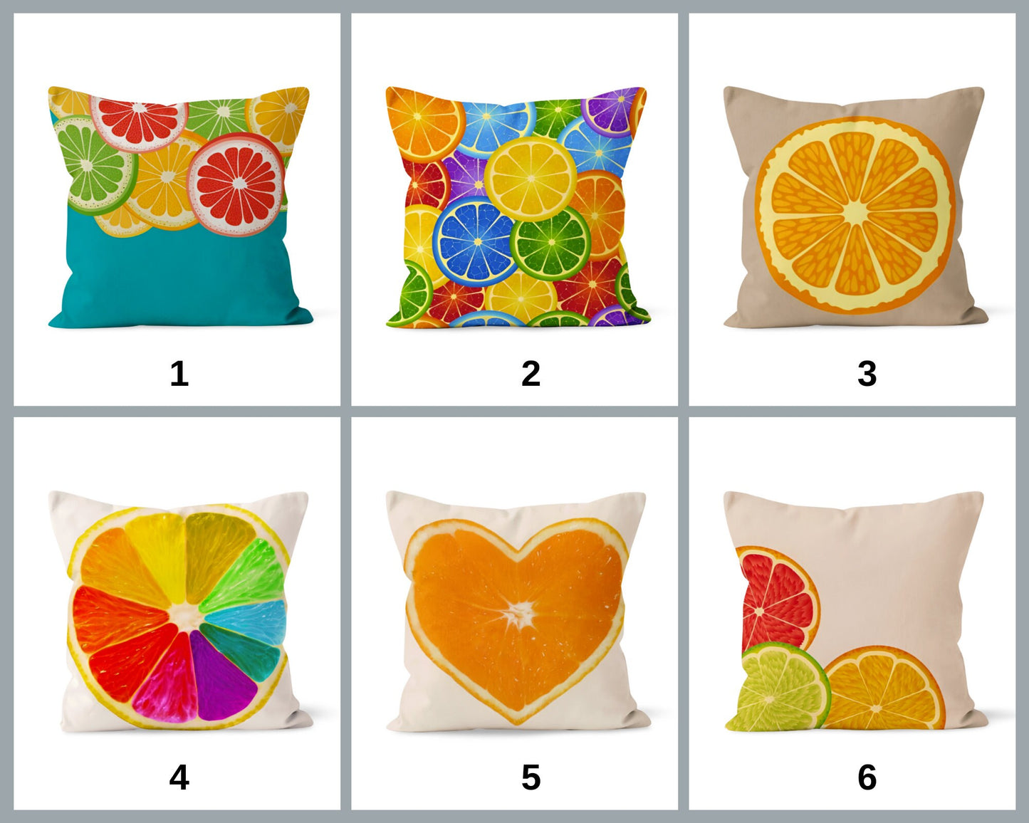 Citrus Spring Home Decor Lemon Orange Cushion Cover