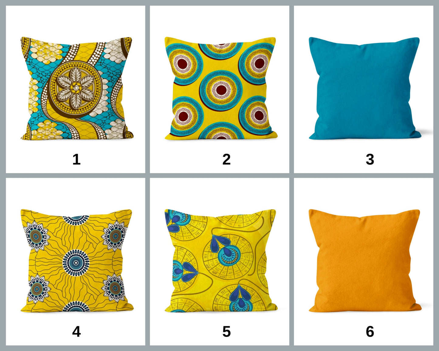 Ethnic Style Yellow Turquoise African Mandala Cushion Cover