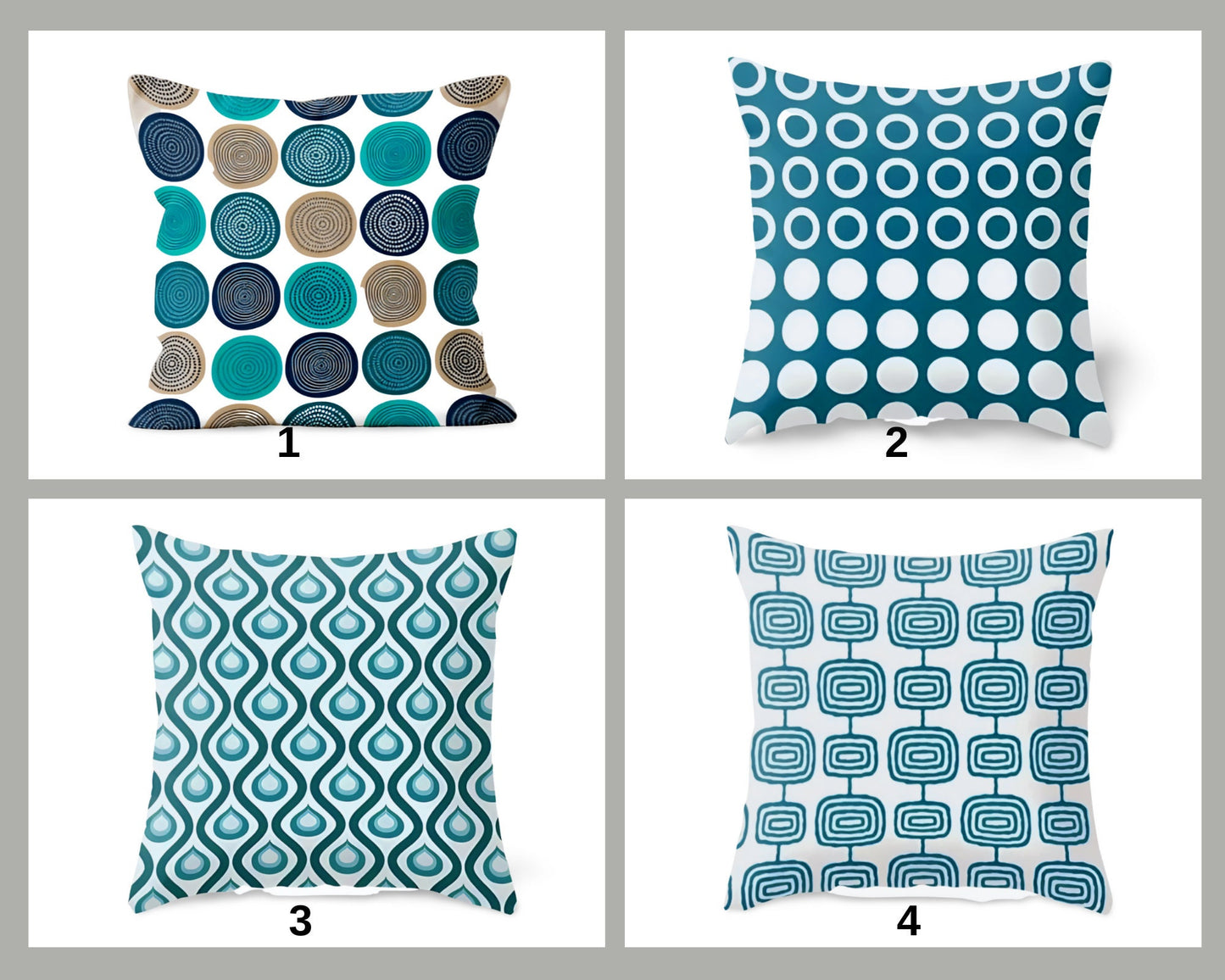 Bohemian Blue Geometric Cushion Cover