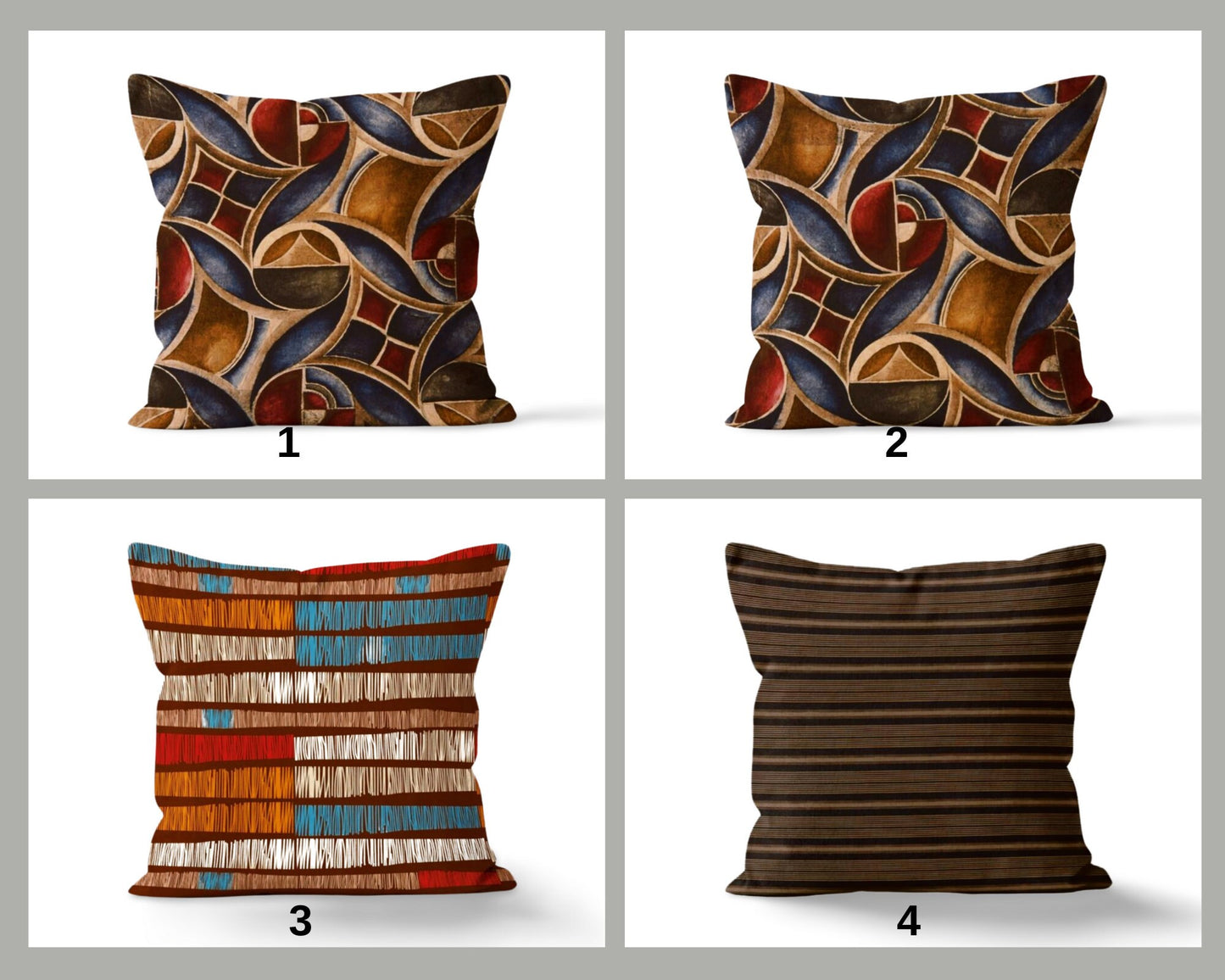 Art Deco Geometric Cushion Cover, Rustic Tribal Stripe Decor