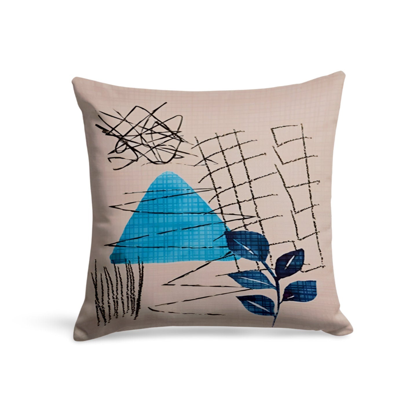 Blue Greek Vase Art Cushion Cover, Classic Mediterranean Design