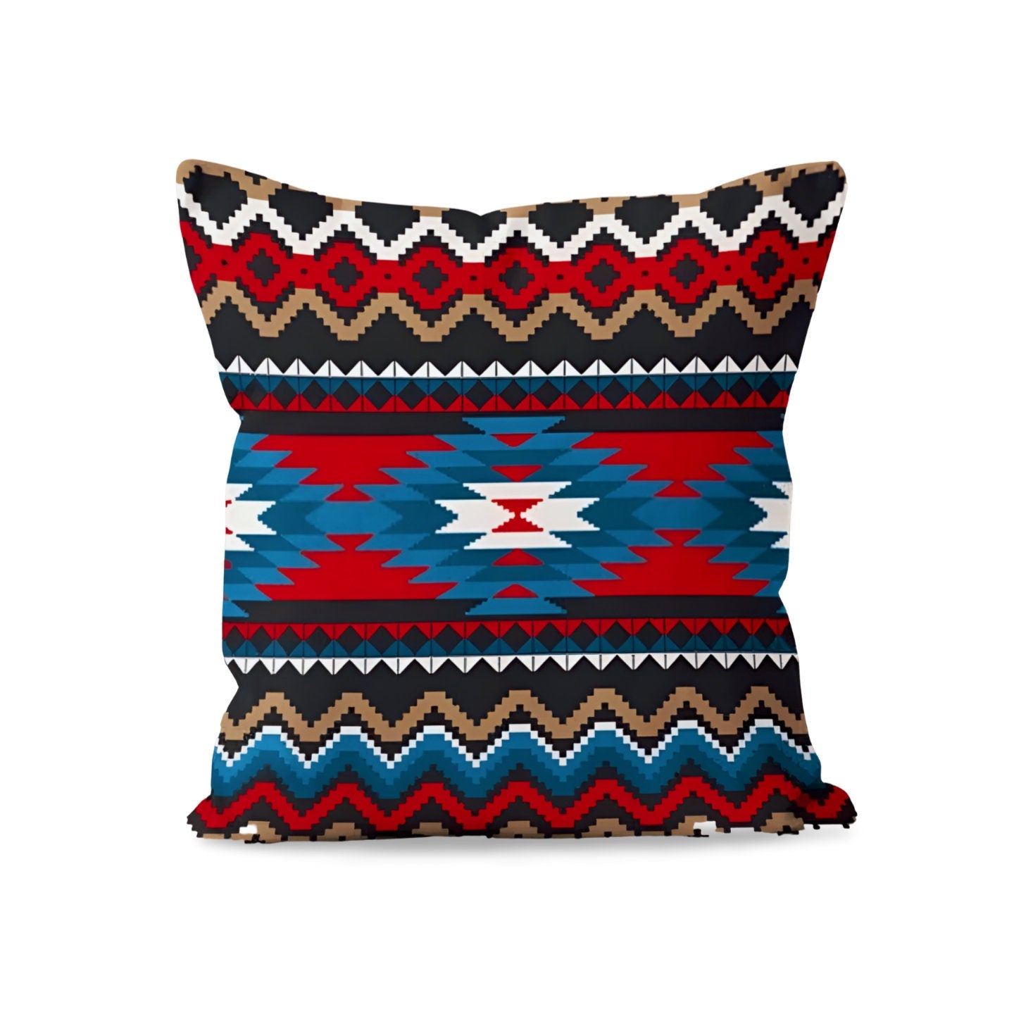 Southwestern Turkish Rug Kilim Pattern Printed Cushion Cover