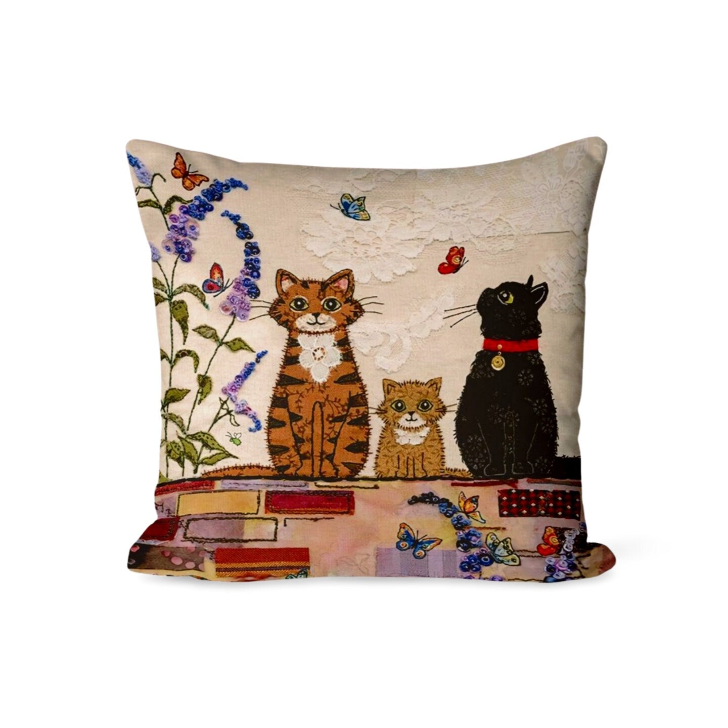 Cute Cat Cushion Cover Kitten Themed Home Decor