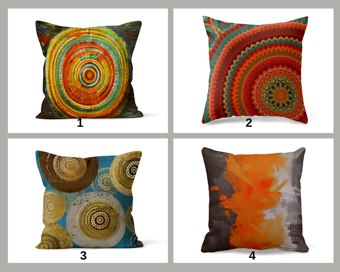 Colourful Terracotta Modern Geometric Throw Cushion Cover