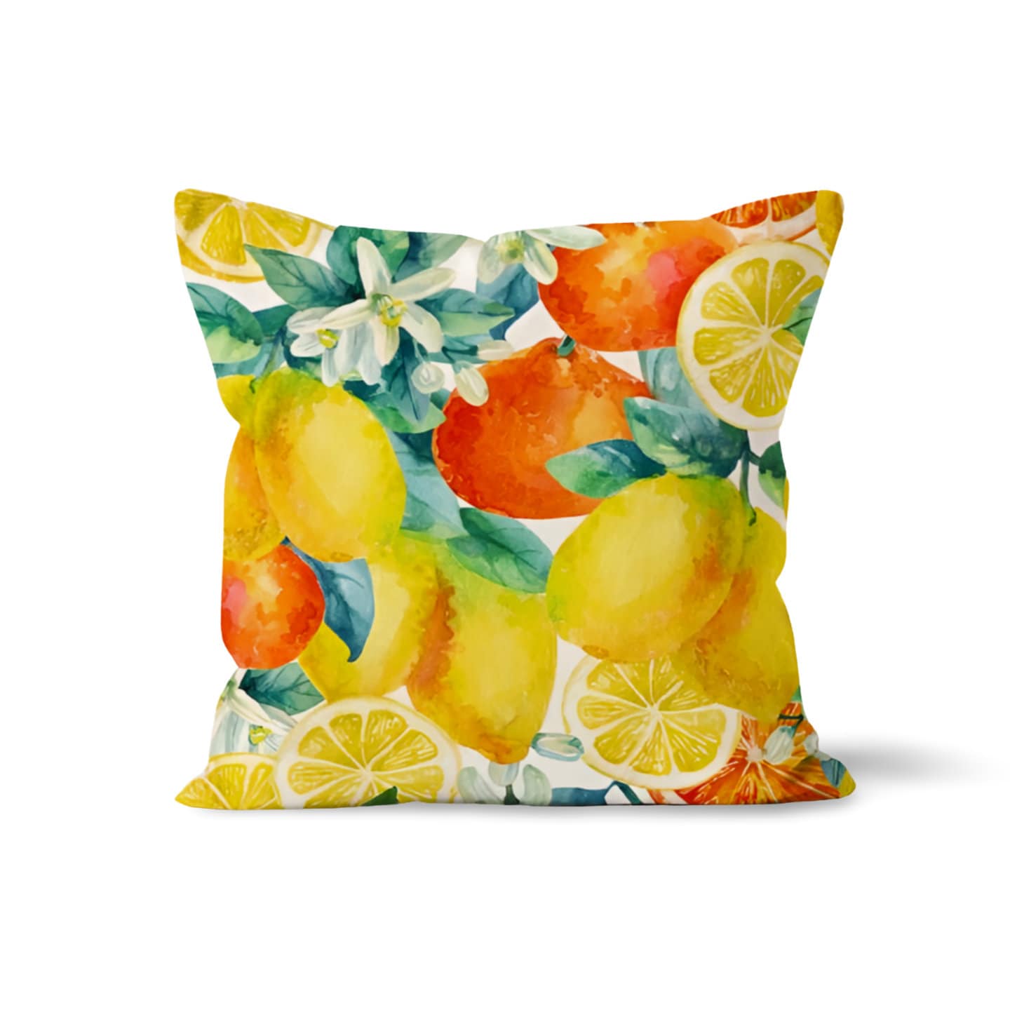 Yellow Lemons Cushion Cover, Crabs Nautical Summer Home Decor