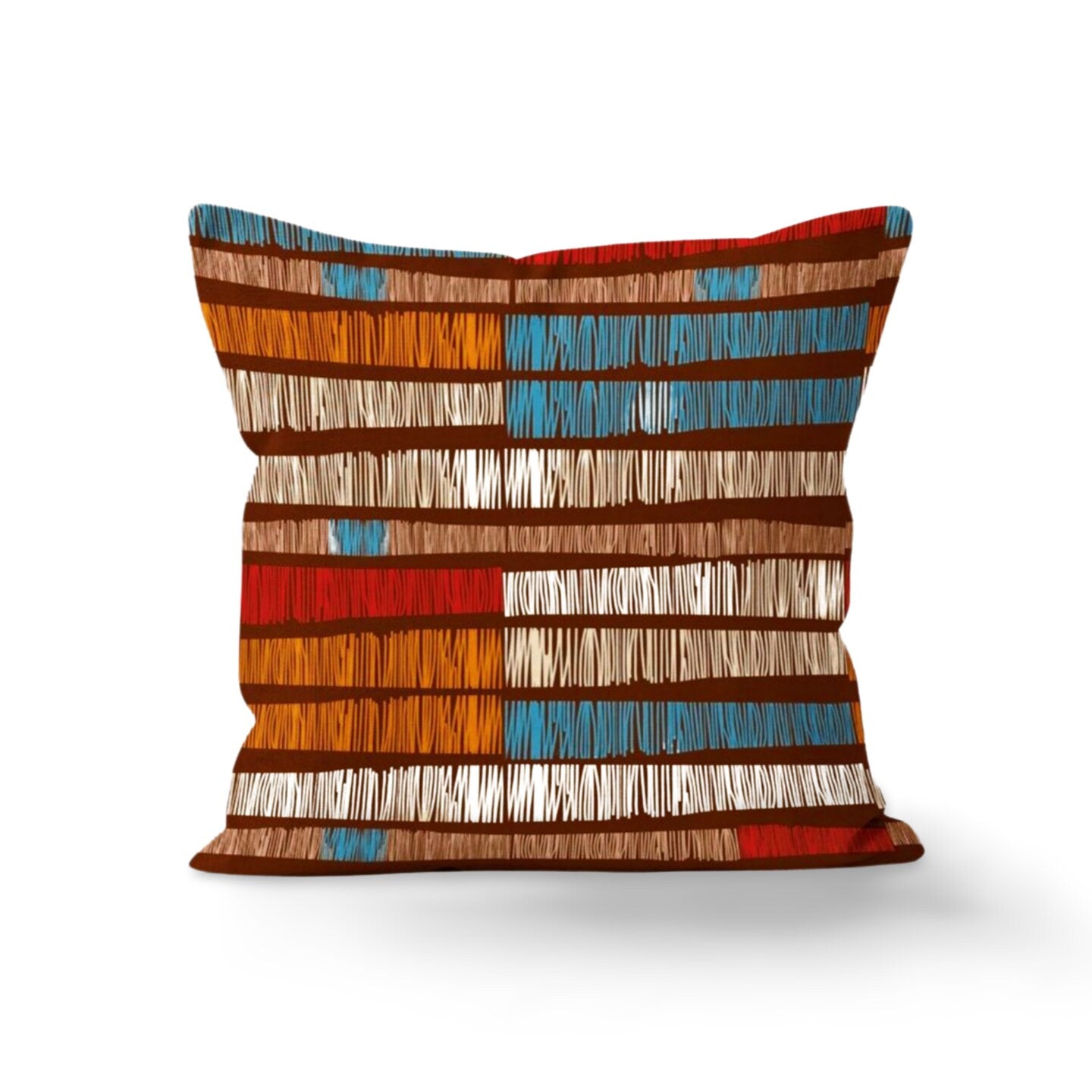 Art Deco Geometric Cushion Cover, Rustic Tribal Stripe Decor