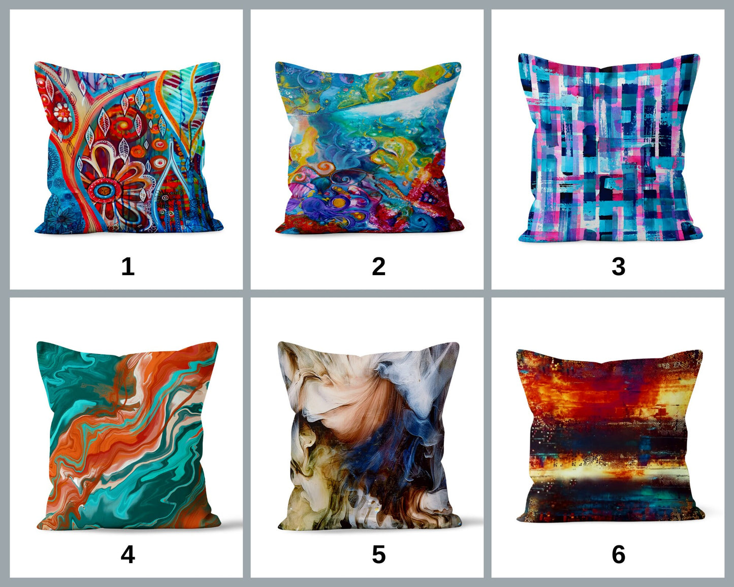 Mid Century Modern Vibrant Abstract Cushion Cover