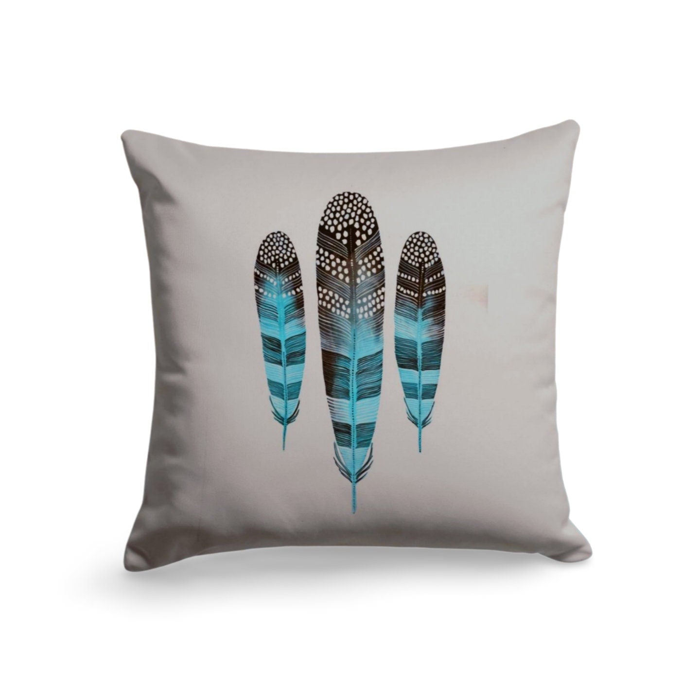 Tropical Vibes Turquoise Feather Flamingo Cushion Cover