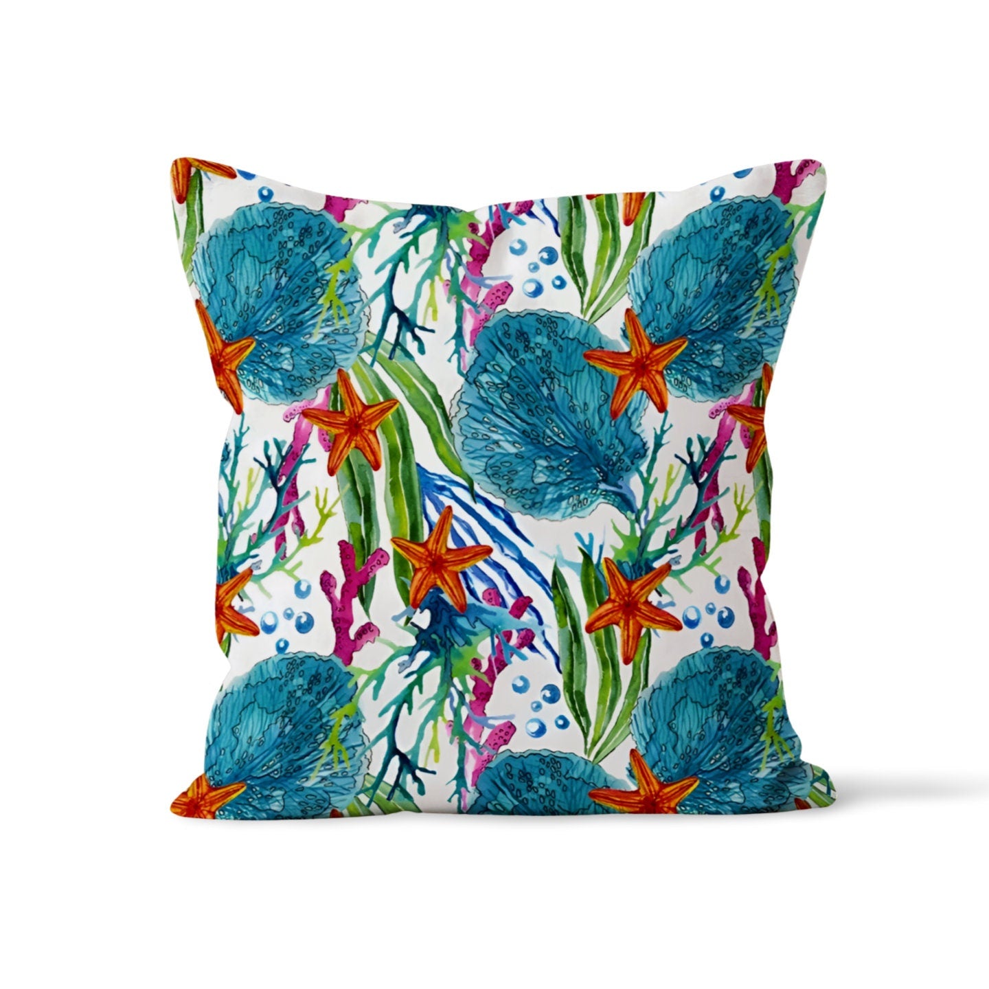 Tropical Vibes Turquoise Feather Flamingo Cushion Cover