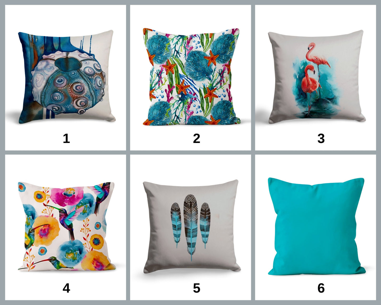 Tropical Vibes Turquoise Feather Flamingo Cushion Cover