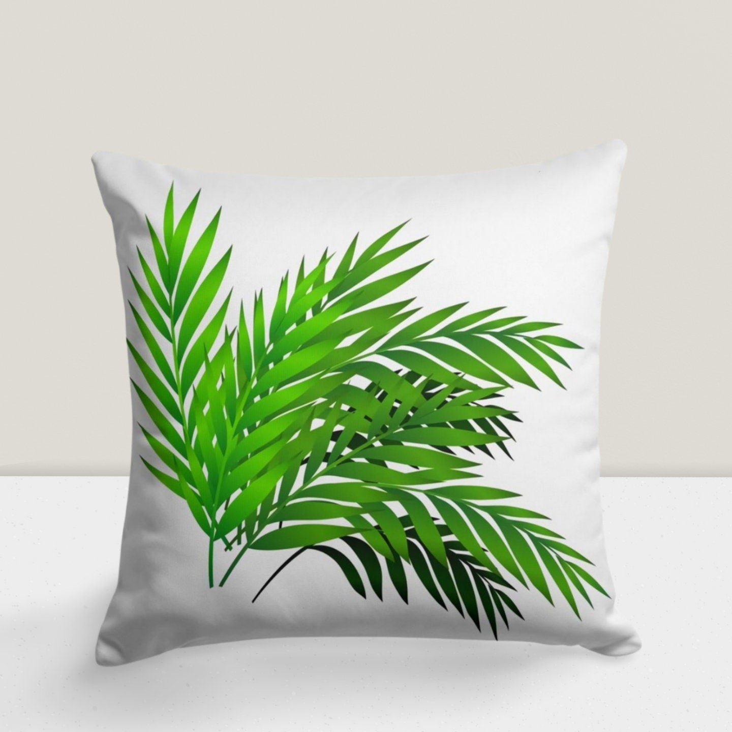Monstera Green Palm Leaves Tropical Cushion Cover