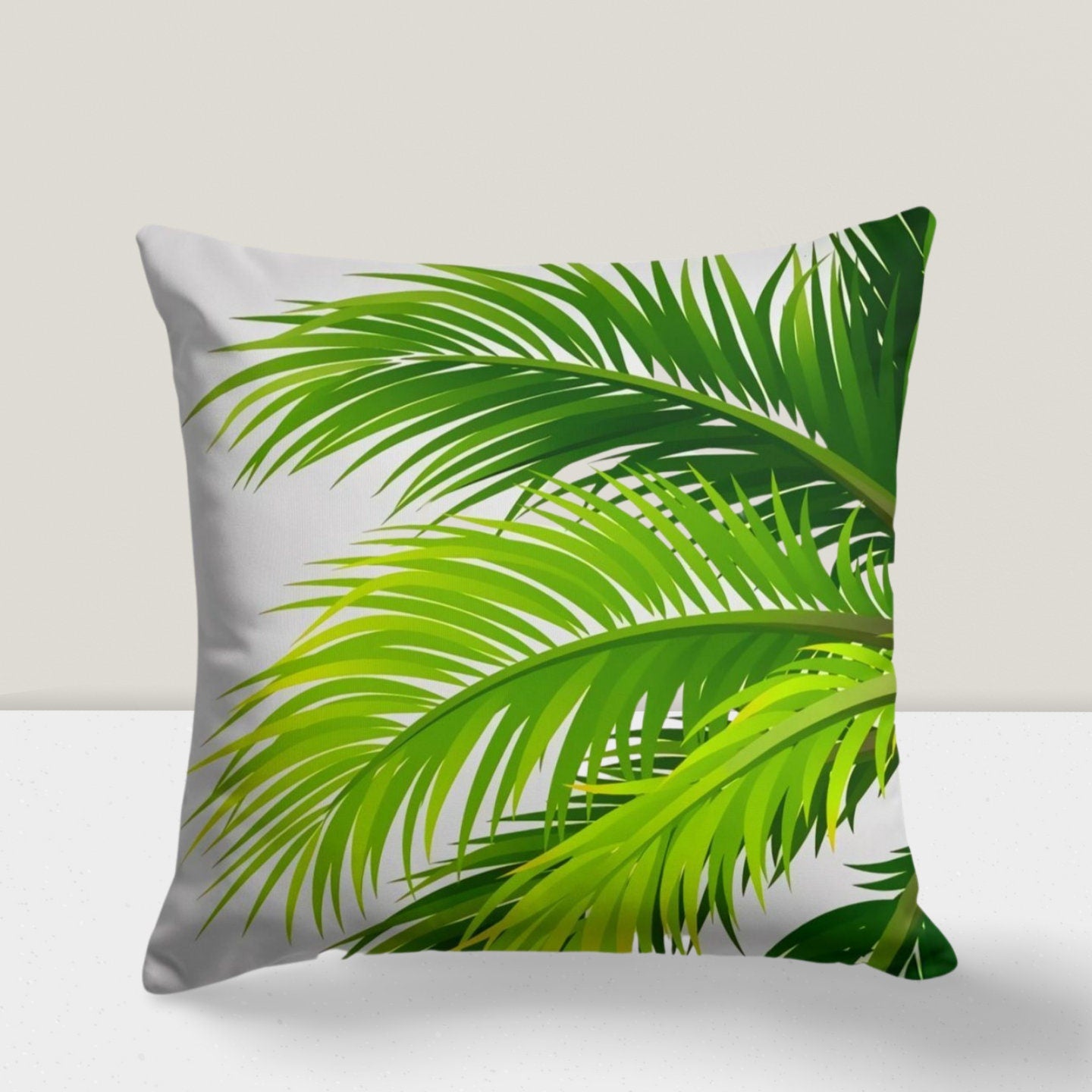 Monstera Green Palm Leaves Tropical Cushion Cover