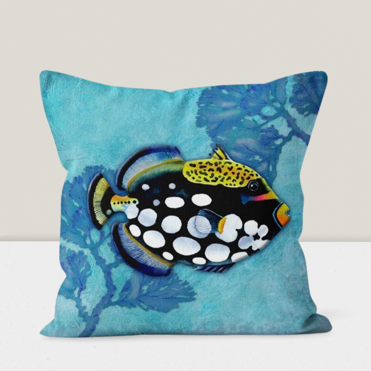 Summer Holiday Sea Theme Coastal Fish Cushion Cover