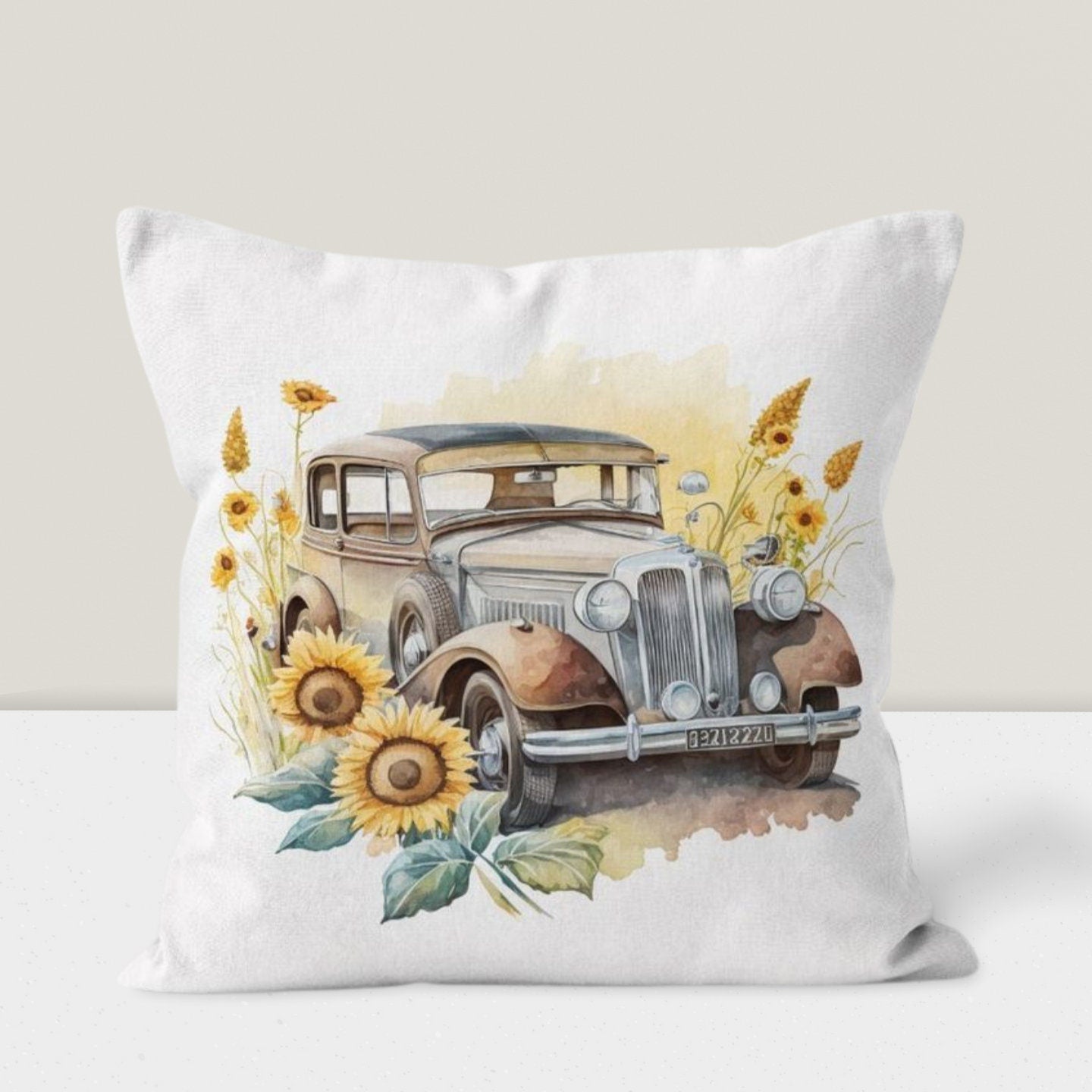 Sunflower Farmhouse Decor Cushion Cover
