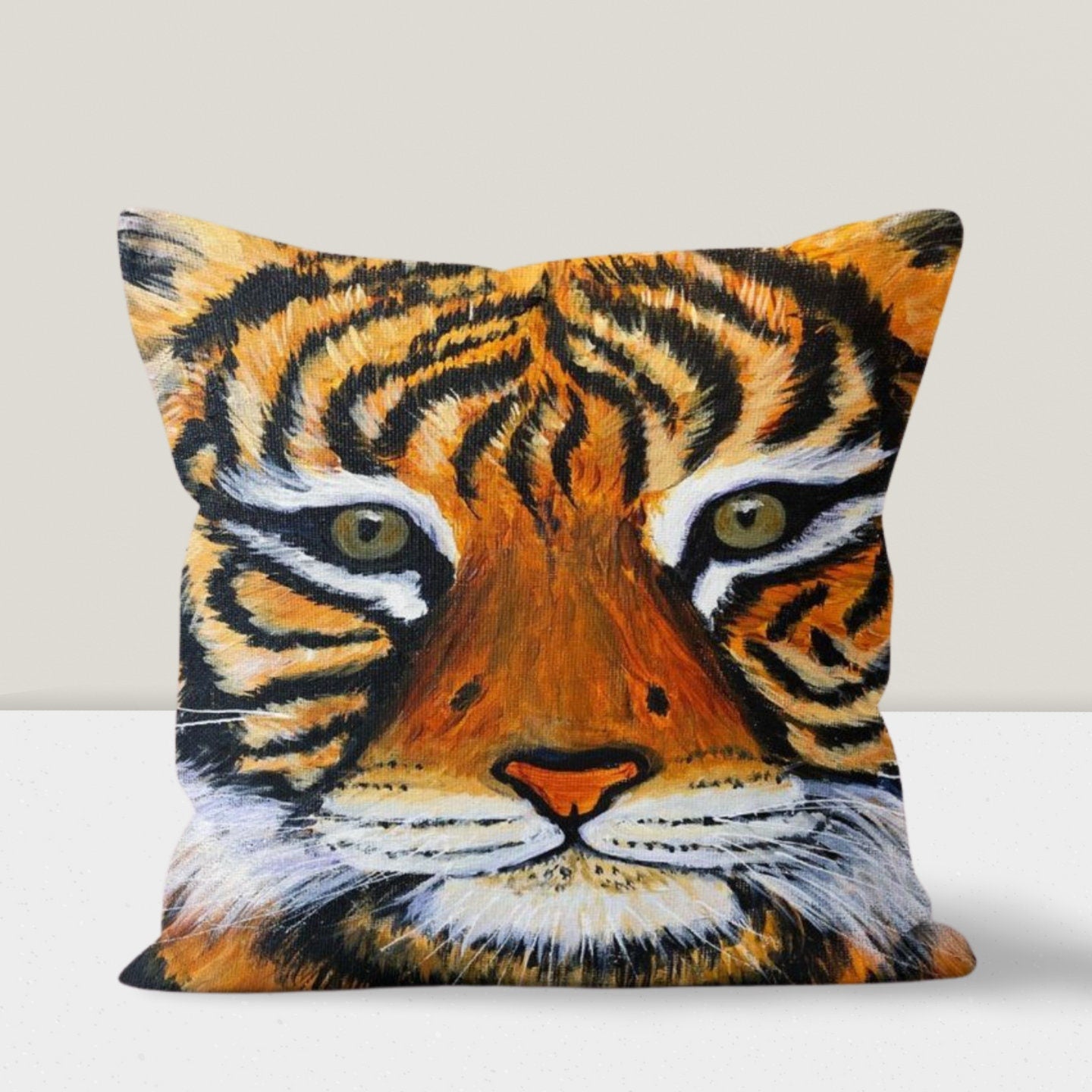 Bengal Tiger Cushion Cover Jungle Animal Print Tropical Home Decor