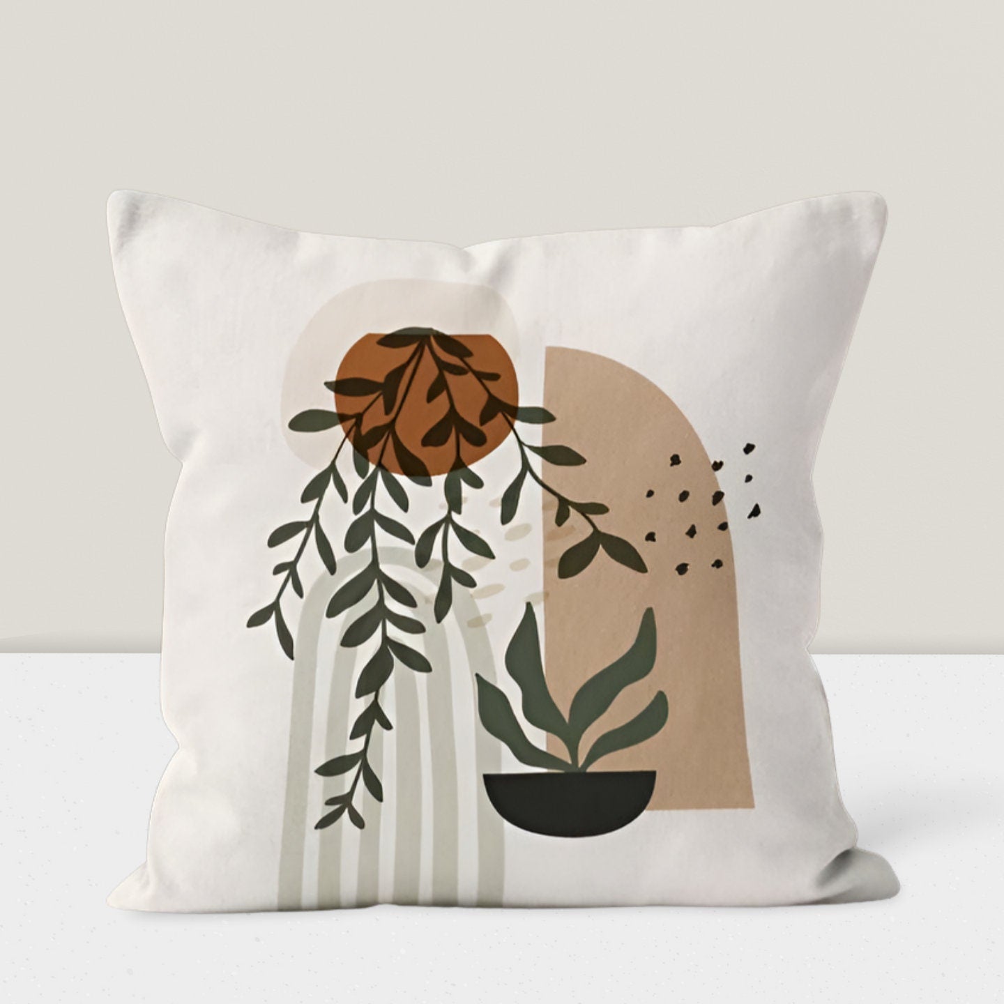 Abstract One Line Drawing Mid Century Modern Cushion Cover