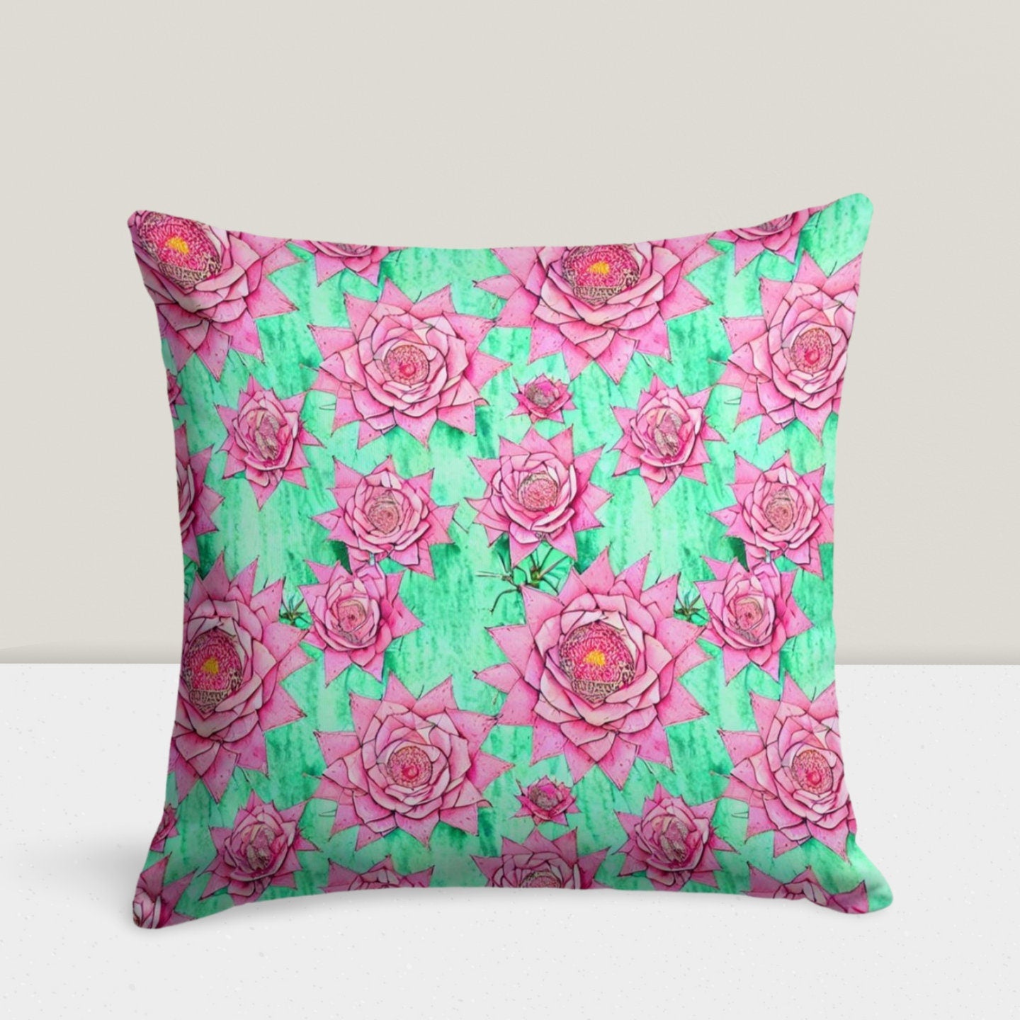 Flower Succulent Cactus Plant Cushion Cover