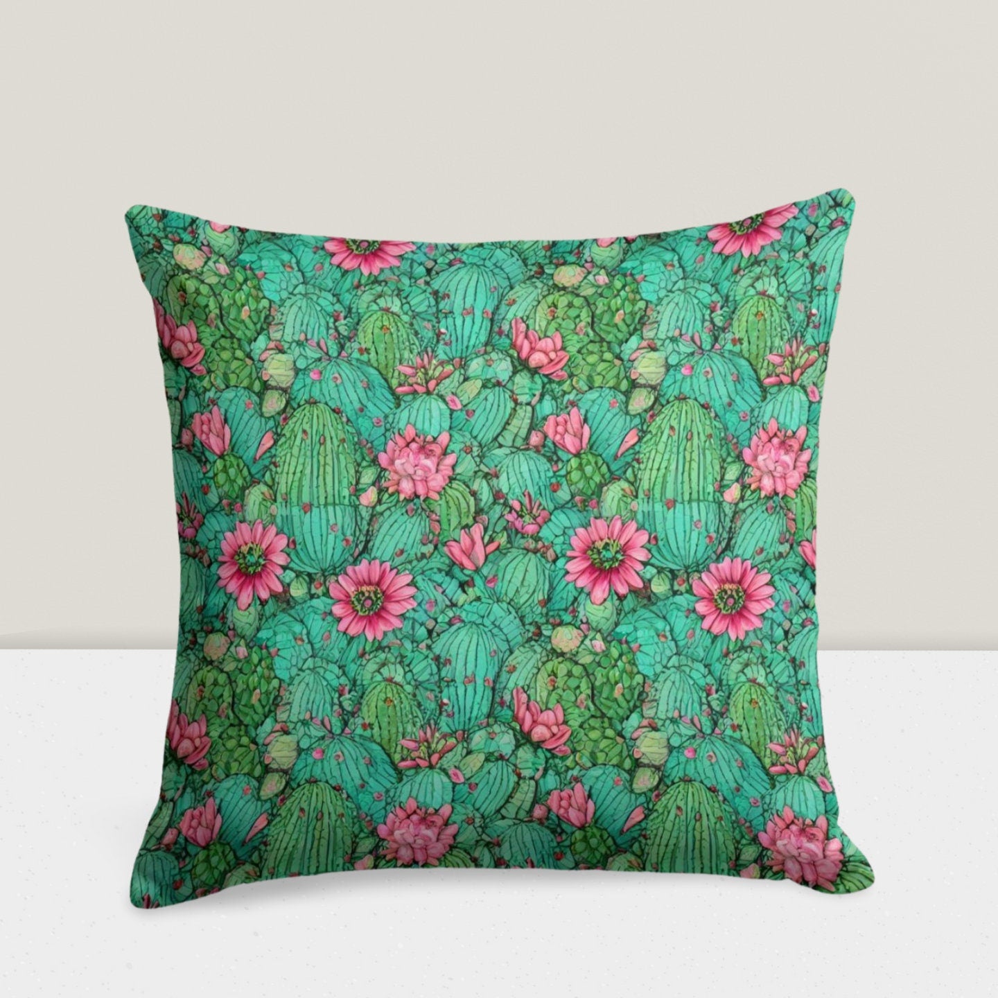 Flower Succulent Cactus Plant Cushion Cover