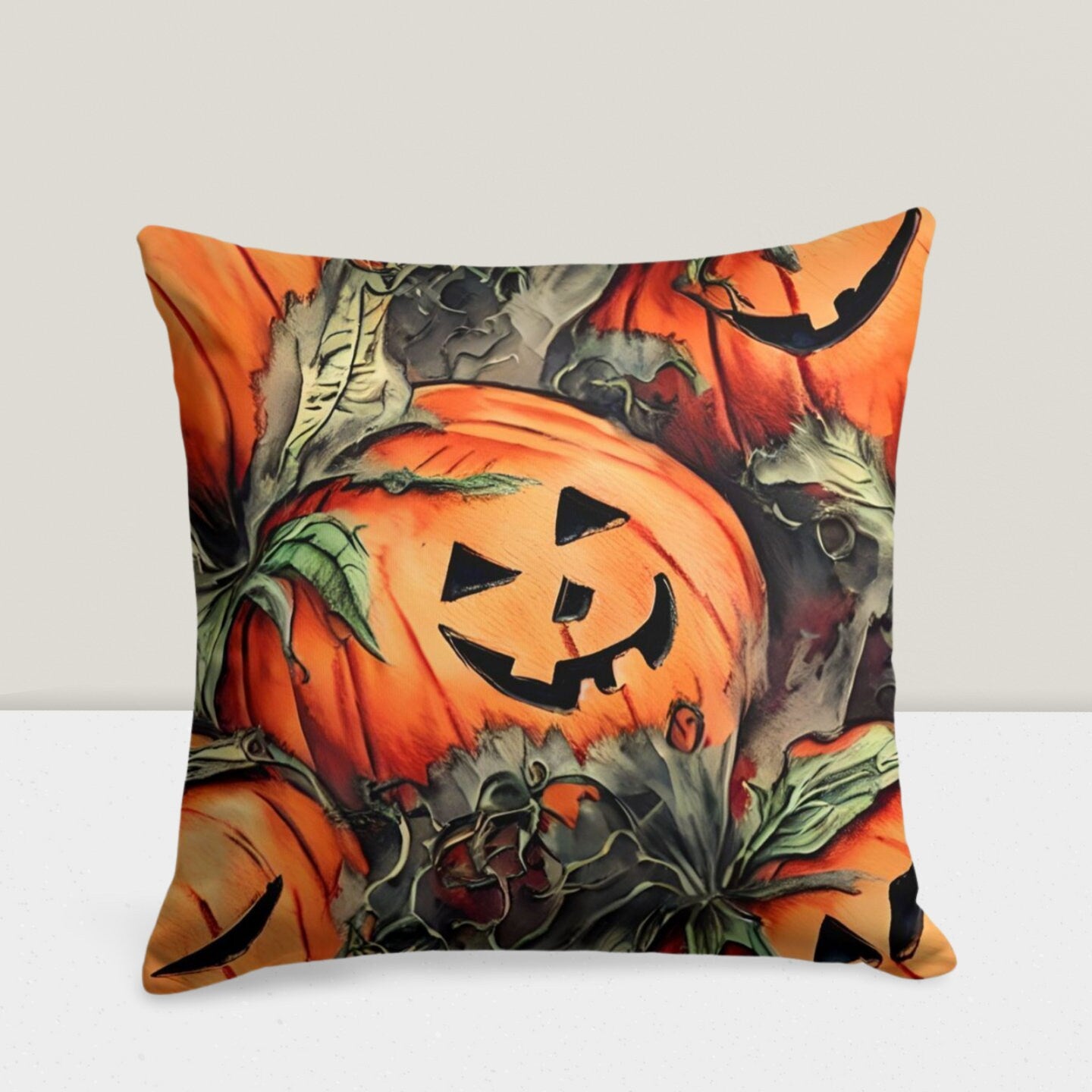 Pumpkin Ghost Accent Halloween Decor Cushion Cover