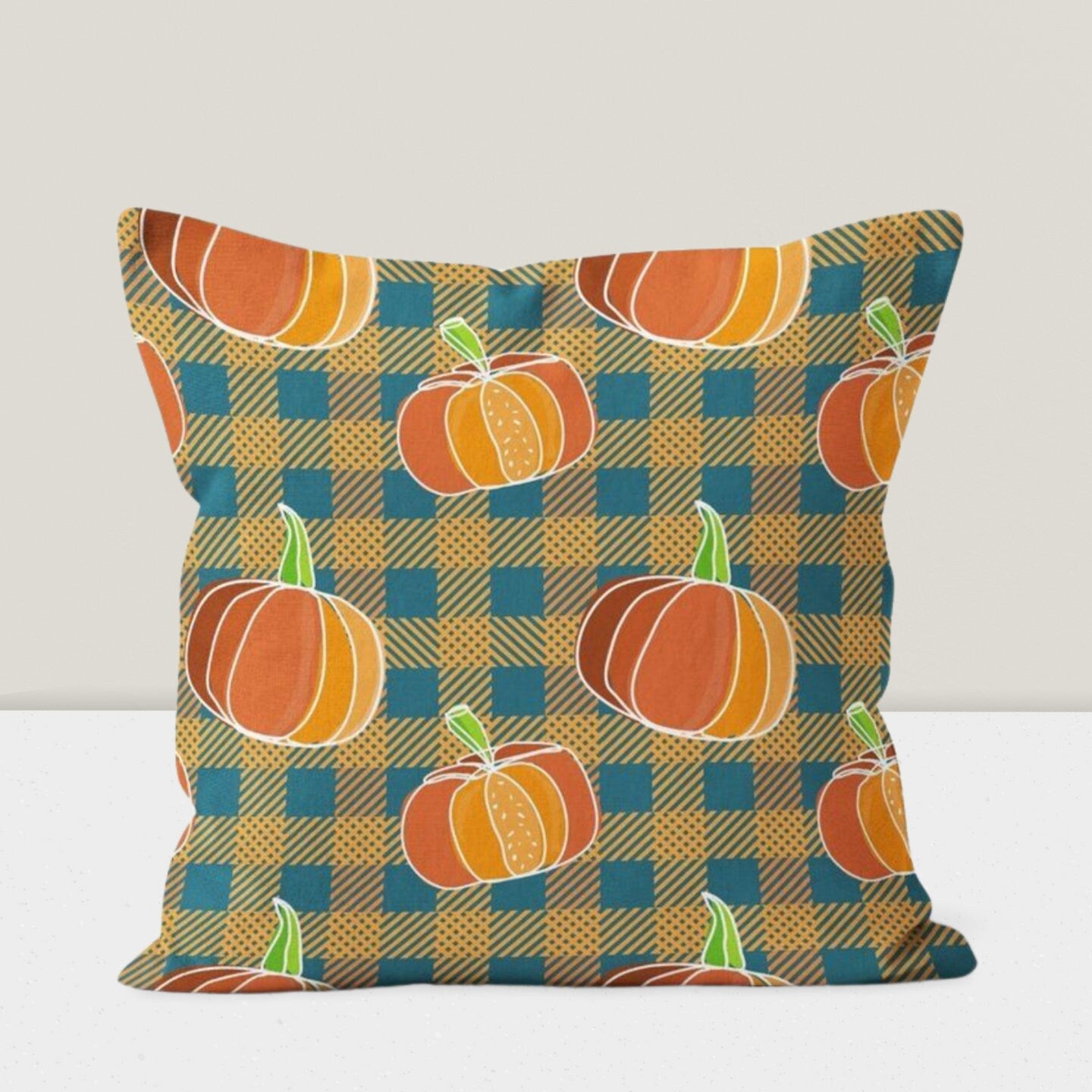 Pumpkin Ghost Accent Halloween Decor Cushion Cover