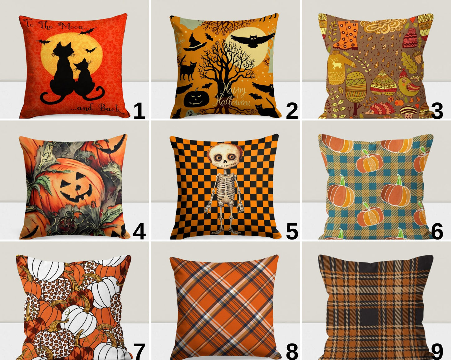 Pumpkin Ghost Accent Halloween Decor Cushion Cover