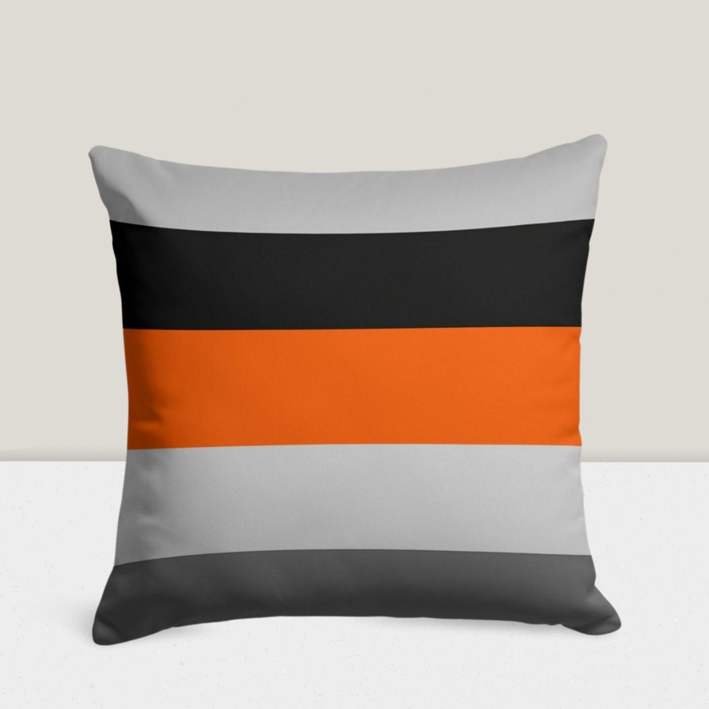 Orange and Black Geometric Modern Cushion Cover