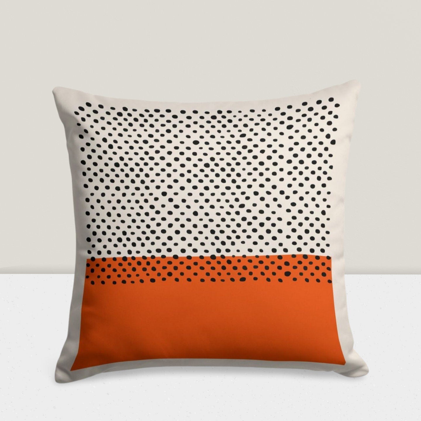 Orange and Black Geometric Modern Cushion Cover