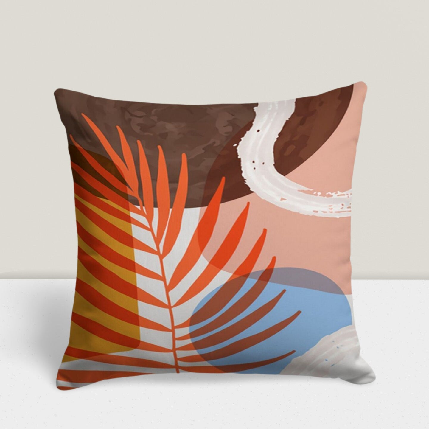 Minimalist Flower Drawing Mid Century Modern Cushion Cover