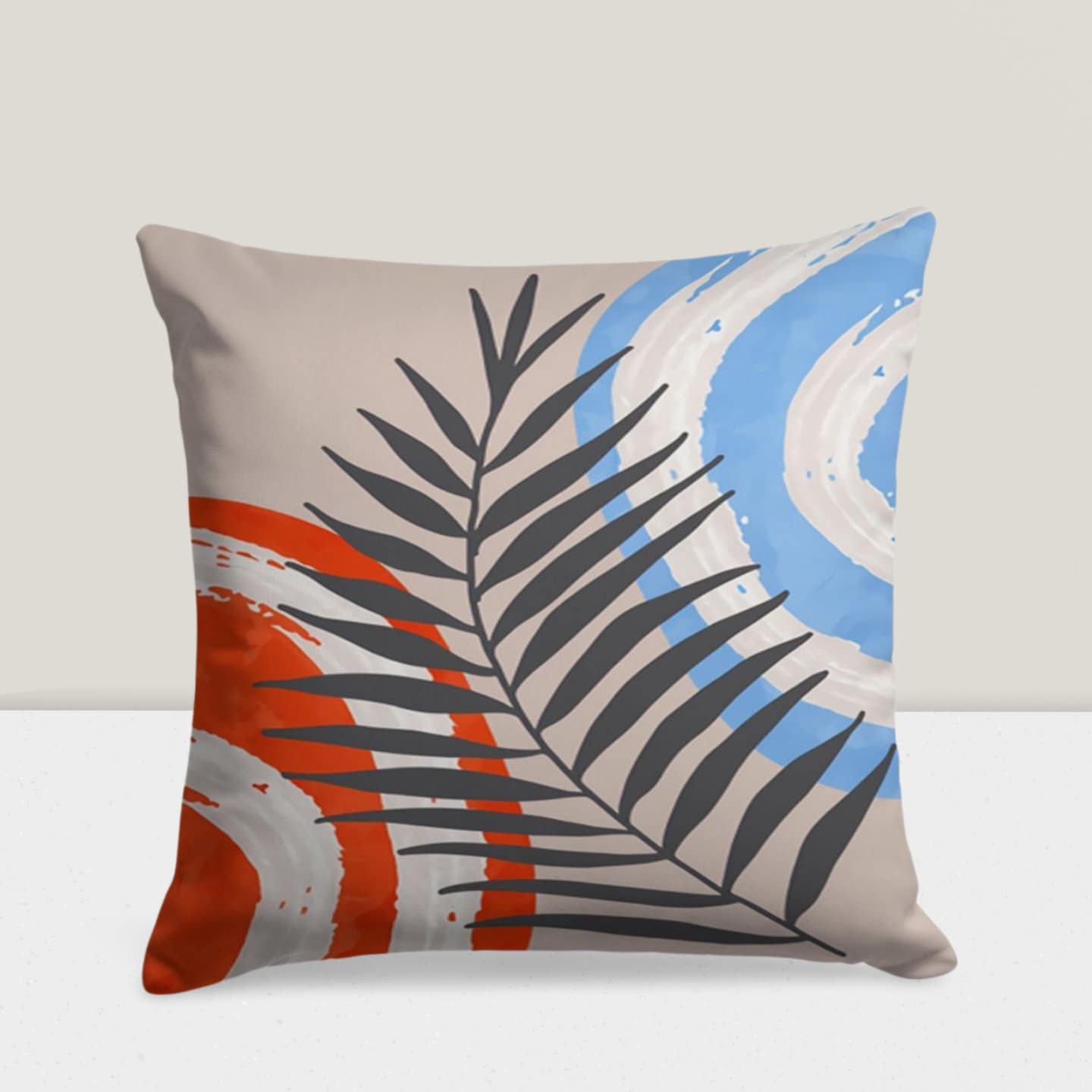 Minimalist Flower Drawing Mid Century Modern Cushion Cover