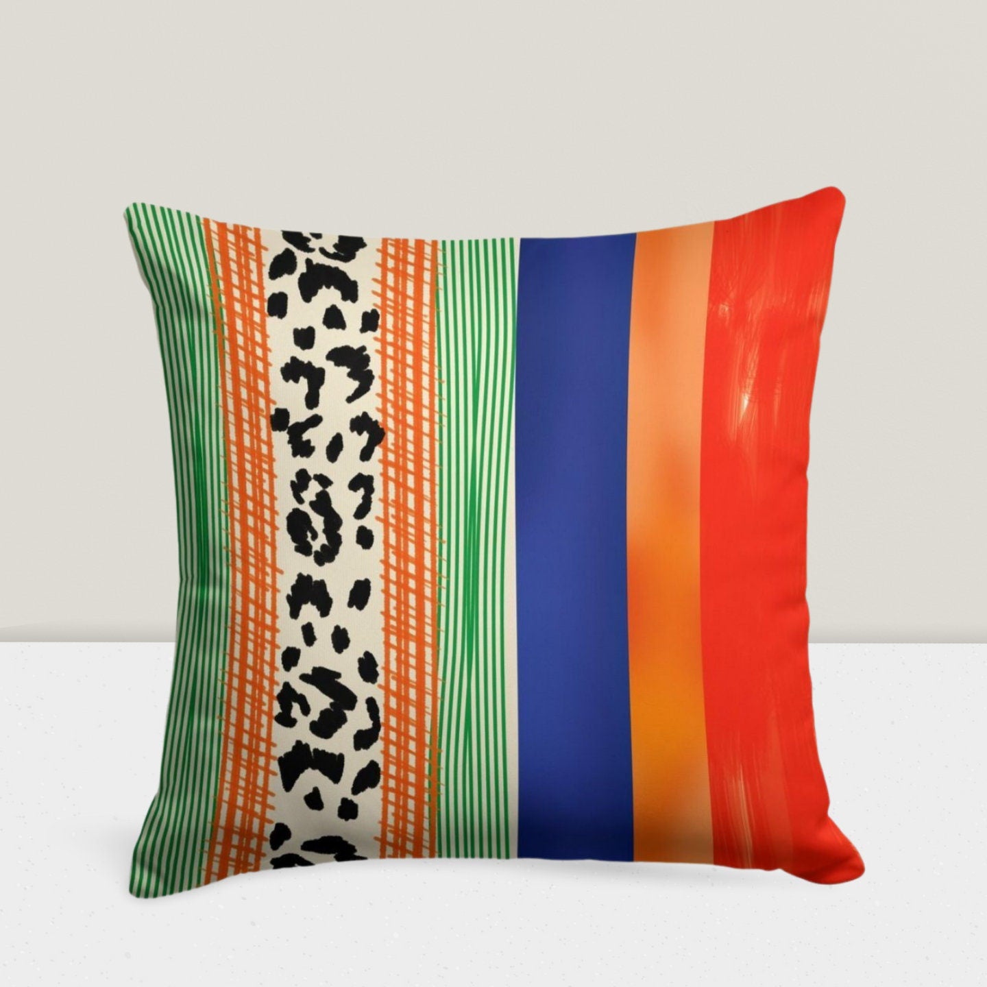 Colorful Stripe Boho Cushion Cover
