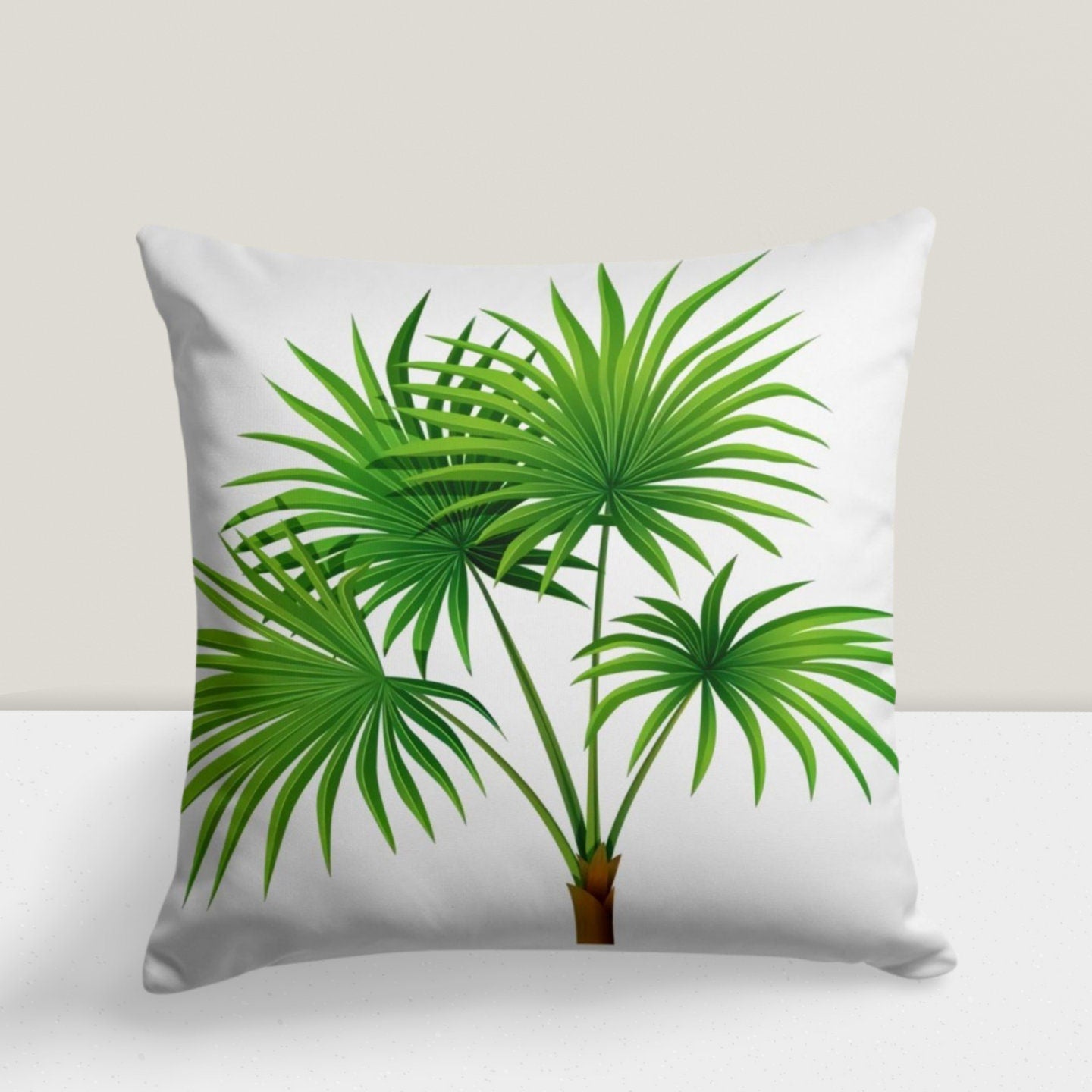 Monstera Green Palm Leaves Tropical Cushion Cover
