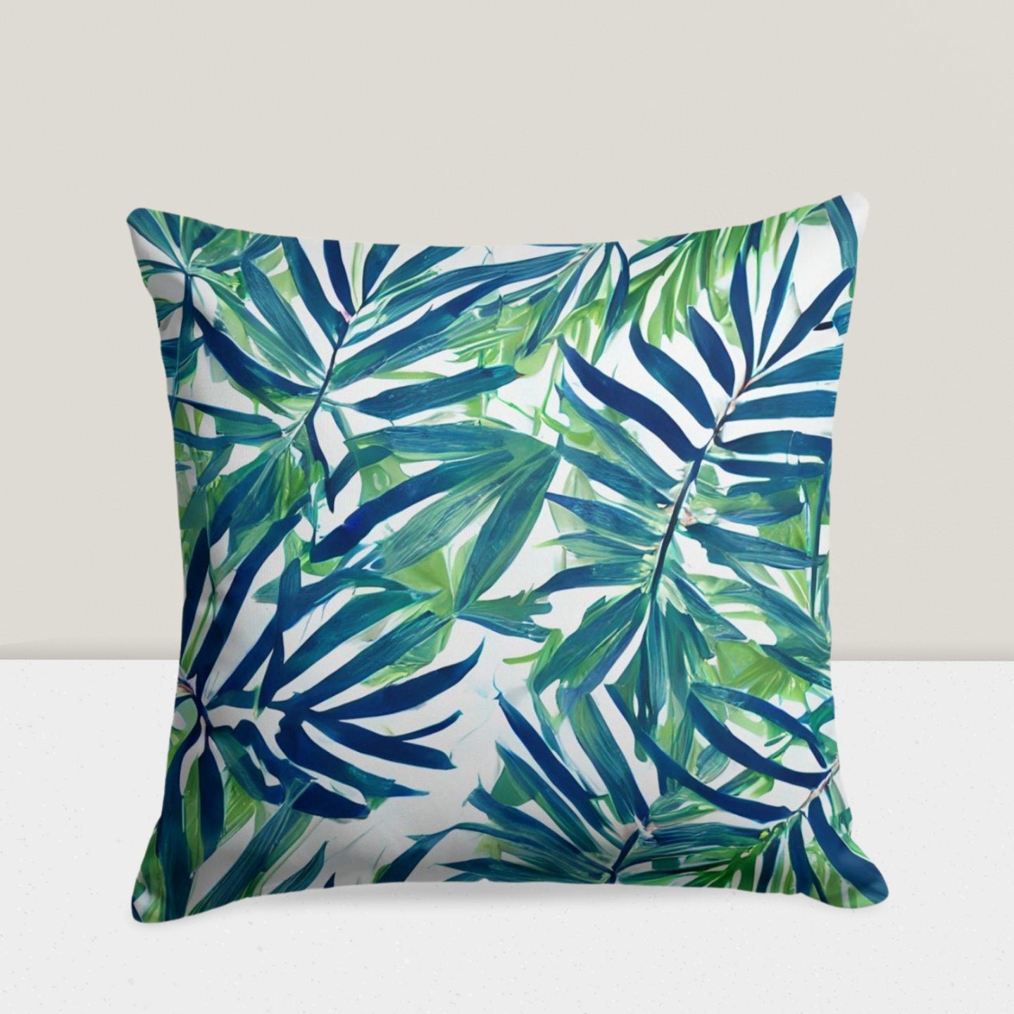 Monstera Green Palm Leaves Tropical Cushion Cover