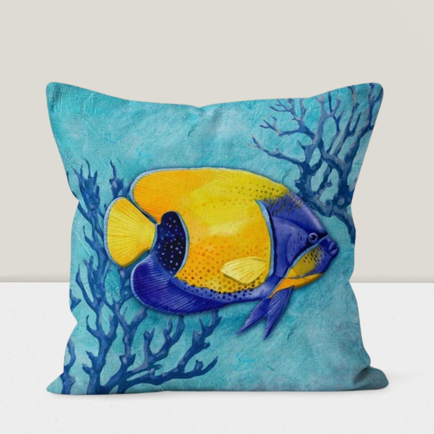 Summer Holiday Sea Theme Coastal Fish Cushion Cover