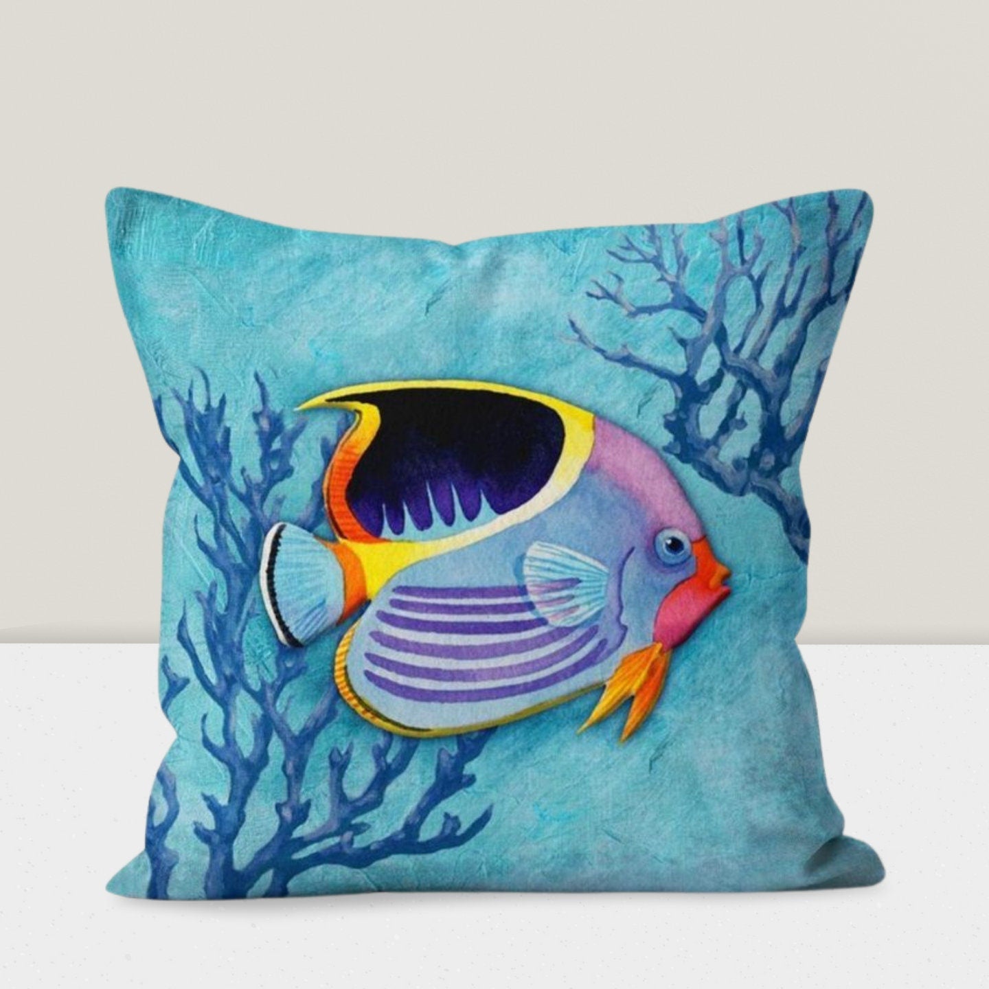 Summer Holiday Sea Theme Coastal Fish Cushion Cover