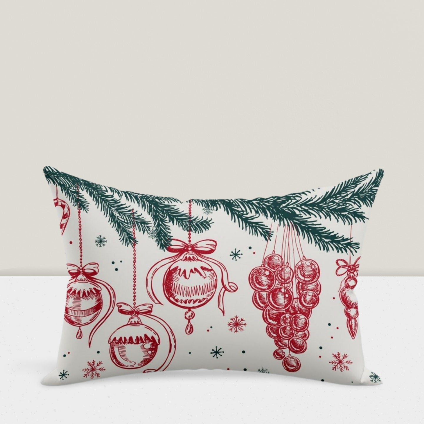 Christmas Festive Home Decor Xmas Lumbar Cushion Cover