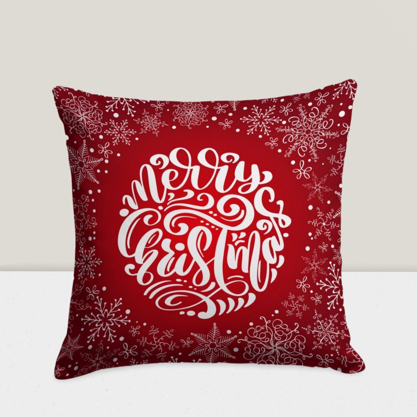 Santa Snowflake Winter Decor Christmas Cushion Cover