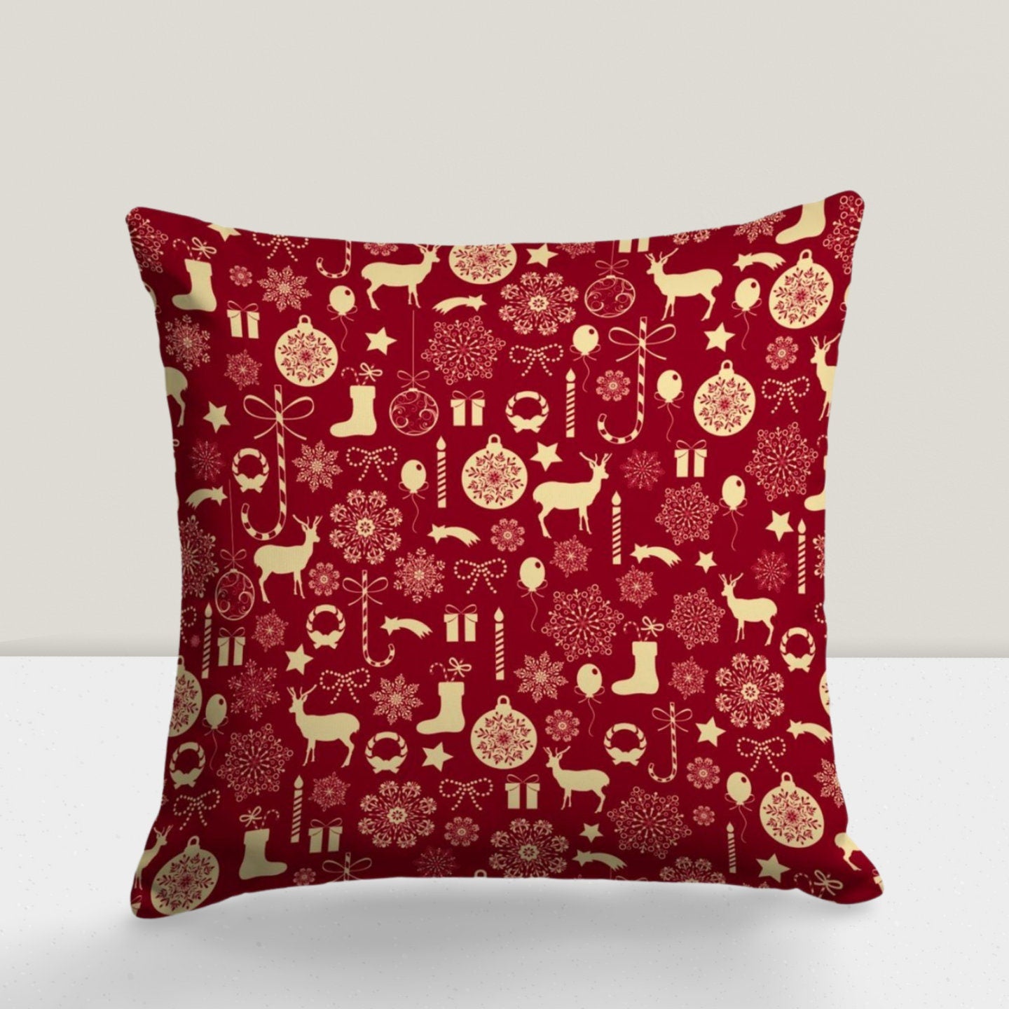 Santa Snowflake Winter Decor Christmas Cushion Cover